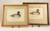 Lot #612 - (2) Framed Classic Decoy Series Prints by Milt Weiler of 1932 Lem Ward Redhead drakes