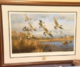 Lot #617 - “Sunset Refuge Canada Geese” by Michael Sieve signed and dated 1991 2232/5300 for