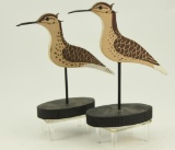 Lot #620 - Pair of Paul Nock, Salisbury, MD shorebirds with spring loaded mouths for bill holders