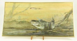 Lot #658 - Willie Crockett original acrylic on board of Rockfish and lure signed Crockett 1996