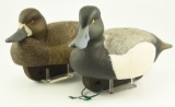 Lot #683 -Mike Smyzer 1998 cork body Bluebills drake and hen both signed and dated on underside