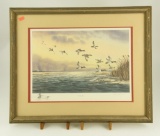 Lot #685 -?On the Move? framed Canvasback print by Ned Ewell S/N 16/480 18