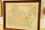 Lot #691 -Framed 1911 Map of Virginia by 