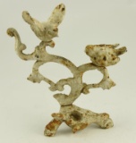 Lot #700 -Cast iron white painted decoration of song birds on branch