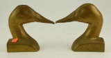 Lot #721 -Pair of solid Brass figural duck head bookends 4? (from the Mort Kramer Collection)