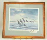 Lot #727 -?Early Morning Redheads? framed print S/N Lem Ward 41/750 (26? x 28?)