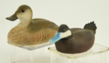 Lot #745 -(2) Miniature Decoys: R.E. Belote, Lewes, DE 1992 Ruddy Duck hen, and Lewes, DE Ruddy