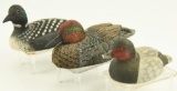 Lot #746 -(3) Miniature Resin decoys: Redhead drake, Loon, Green Wing Teal