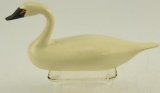 Lot #756 -Clarence Bauer, Havre de Grace, MD miniature carved Tundra Swan unsigned (from the Mort