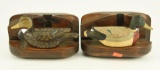 Lot #787 - Pair of  Mallard Bookends made from pulley blocks. Tag on bottem Has Benny Justice