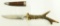 Lot #345 - Eichenlaub Solingen Rostfrei Antler Handled German Knife with Leather sheath. 4.5