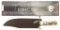 Lot #417 - Timber Wolf TW350 Bowie knife. In box. 16 in. OAL/ 11 in. blade. Damascus rain drop