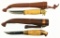 Lot #692 - Two fixed blade knives. J. Marttini Finland Puuko Lynx 1928-'98 70 Yr. Anniv. Fixed