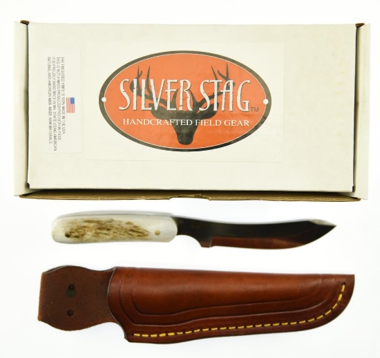 Lot #10 - Silver Stag Slab Series Bullnose Slab Knife in Box (BNS3.5) - An excellent game proce
