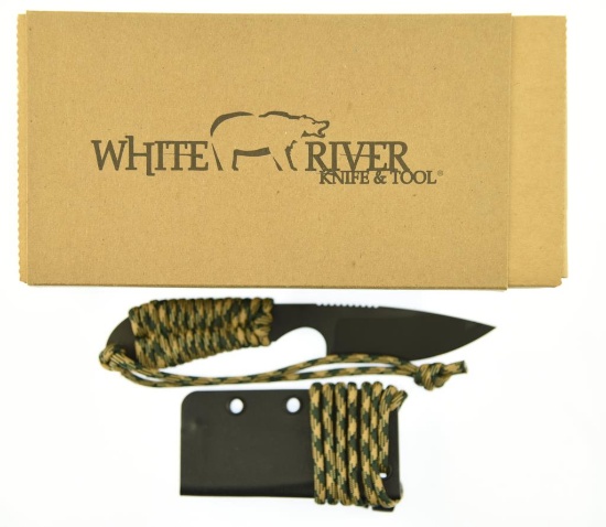 Lot #20 - White River M1 Backpacker - Black Ionbond Coated Knife In Box Specifications:  Blade