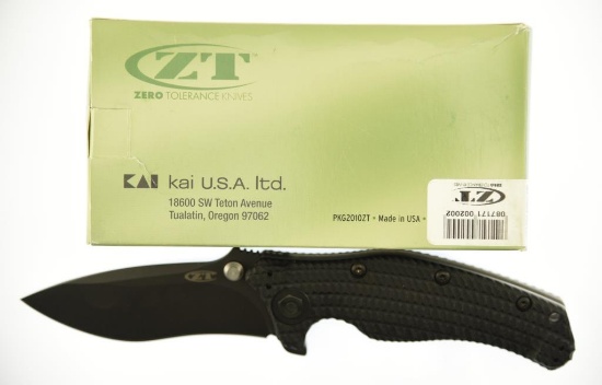 Lot #25 - Zero Tolerance 0200 Liner Lock Knife Black G-10 Overall Length:  8.75", Blade Length: