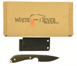 Lot #127 - White River Caper Knife in Box Specifications: Blade Length:  3” Overall Length:  7”
