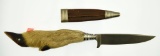 Lot #131 - Vintage German Hubertus Solingen Rostfrei Deer Hoof Knife with Sheath. 4