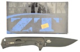 Lot #158 - Zero Tolerance Todd Rexford 0804CF Flipper folding knife in Box. Blade Length:  3.9