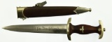 Lot #186 - E. P. & S. Nazi SA Dagger in Scabbard. The reverse of the lower fitting is stamped 