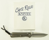 Lot #220 - Chris Reeve Large Sebenza 21 Titanium Handle Folding Knife in Box with P/W. Overall