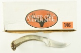 Lot #227 - Silver Stag Crown Series Deer Drop Knife in Box JT420 Steel Blade/3.25