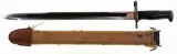 Lot #241 - U.S. Rock Island Armory Mdl 1905 (1906 Dated) Sword Bayonet with Brown Canvas Scabba