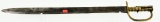 Lot #249 - British Sword bayonet for use with the .704 caliber Brunswick percussion rifle. 21.7