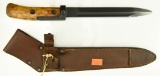 Lot #284 - Cold War Era Czech Republic Mauser Bayonet and Leather Sheath. Blade tip has been ro