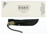Lot #288 - ESEE 4HM Knife in Box - Overall length:  8.88 inches, Blade length:  4.38 inches, Cu