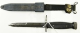 Lot #347 - US M7 Bayonet with M10 Scabbard. Damage to tip and Blade of Bayonet. 6.5