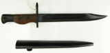 Lot #350 - British Jungle Carbine Bayonet with Scabbard marked 