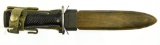 Lot #392 - Danish M62 / M5A1 Garand Bayonet, Genuine 1960's HTK Bayonet with HTK Marked Scabbar