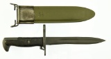 Lot #44 - M1 Garand Cutdown Bayonet in Sheath with U.S. & Bomb Symbol marking on sheath.