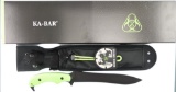 Lot #463 - KA-BAR 5701 Zombie War Sword. In Box. Features: green handle, extra set of interchan