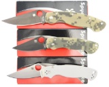 Lot #480 - Lot of (3) Spyderco Knives to include: C81GPCMOBK, C36GPSE, C81GGY20CP2