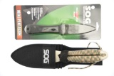 Lot #482 - (1) SOG Mini Pentagon M14K-CP Knife and (1) Fling 3 pack throwing knives