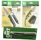 Lot #495 - Lot of (3) CRKT Knives to include:  Obake Model 2367C, Ignitor Model 6850GC, Minimal