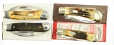 Lot #504 - Lot of (4) American Pocket Knives to include:   #22 S&M Stag, #2014 Model 032280, #4