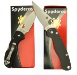 Lot #567 - Lot of (2) Spyderco Knives to include: C81CF52100P2 Para Military 2 , C41PBK5 Native