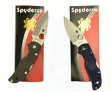 Lot #570 - Lot of (2) Spyderco Knives to include: C41CFPE5, C41PDBL5
