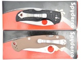 Lot #607 - Lot of (2) Spyderco Knives to include: C41PBK5, C81GPBN2