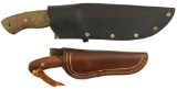 Lot #617 - Lot of (2) Knives to include:  (1) Keith Murr Hunter Knife in Leather Sheath, (1) Co