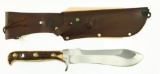 Lot #702 - Puma Skinner Stag Horn German Made Hunting Knife with Leather Sheath. Blade length: 