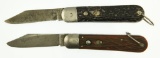Lot #705 - Lot of (2) Vintage WWII Paratrooper Presto Schrade Automatic Knife *Black one doesn'