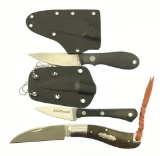 Lot #707 - 3 AG Russell Knives. AGPRS, RU-CC612B10, RUS-CV132YD. AGPRS Woodstalker with Leather