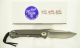 Lot #71 - Chris Reeve Umnumzaan Titanium Handle Folding Knife with Small Box & P/W. Blade:  CPM