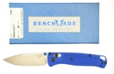 Lot #74 - Benchmade 535 Bugout Knife. Blue Class in Box Designer:  Benchmade, Mechanism:  AXIS,