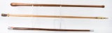  Lot #776 - (3) Swagger Sticks: 28” Canada bullet tipped, 20” US Air Force, 25” inlaid Initials