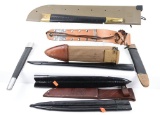  Lot #783 - Entire bag full of bayonet, knife, and dagger sheaths (sheaths only) 11 total in va